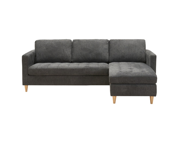 Schäslongsoffa FIRENZE Polyester Mörkgrå