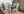Matgrupp ALBANY Matbord 152x90 + Positionsstolar 6st  Vit/Grå