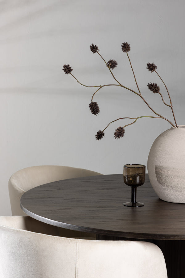 Esszimmergruppe BERIT &amp; OLIVIA 4 Esszimmerstühle Beige + Esstisch ⌀110