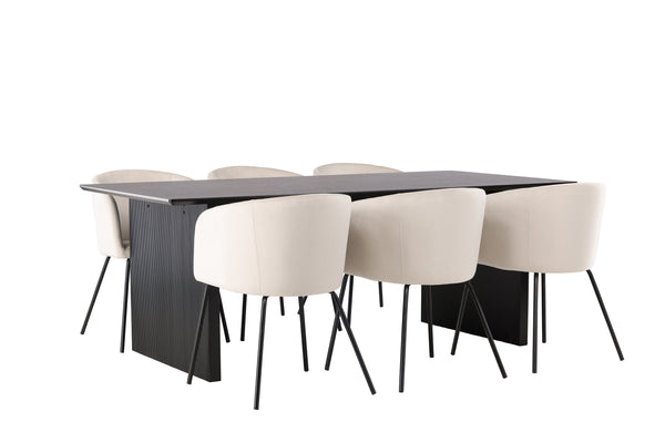 Esszimmergruppe VAIL Esstisch 100x200 &amp; 6 BERIT Esszimmerstühle Berge