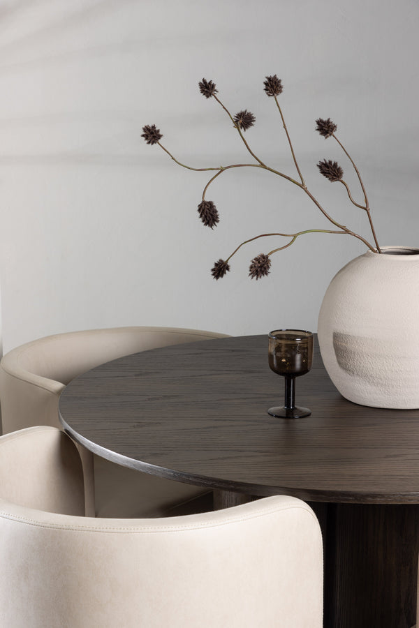 Esszimmergruppe OLIVIA &amp; SIMRISHAMN Esstisch ⌀110 + 4 Esszimmerstühle Beige