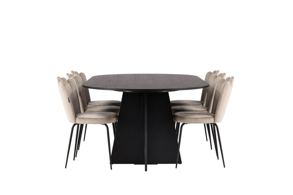 Esszimmergruppe BOOTCUT Esstisch 115X230 &amp; 6 LIMHAMN Esszimmerstühle Beige