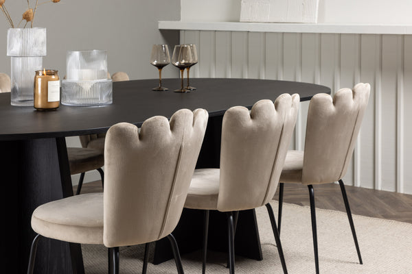 Esszimmergruppe BOOTCUT Esstisch 115X230 &amp; 6 LIMHAMN Esszimmerstühle Beige