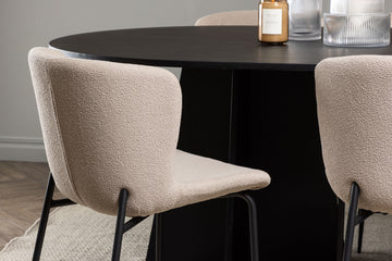Esszimmergruppe BOOTCUT Esstisch 115X230 &amp; 6 MODESTO Esszimmerstühle Beige