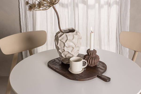 Esszimmergruppe HAMDEN Esstisch ⌀80 &amp; 4 Stück URSHOLMEN Esszimmerstühle Beige