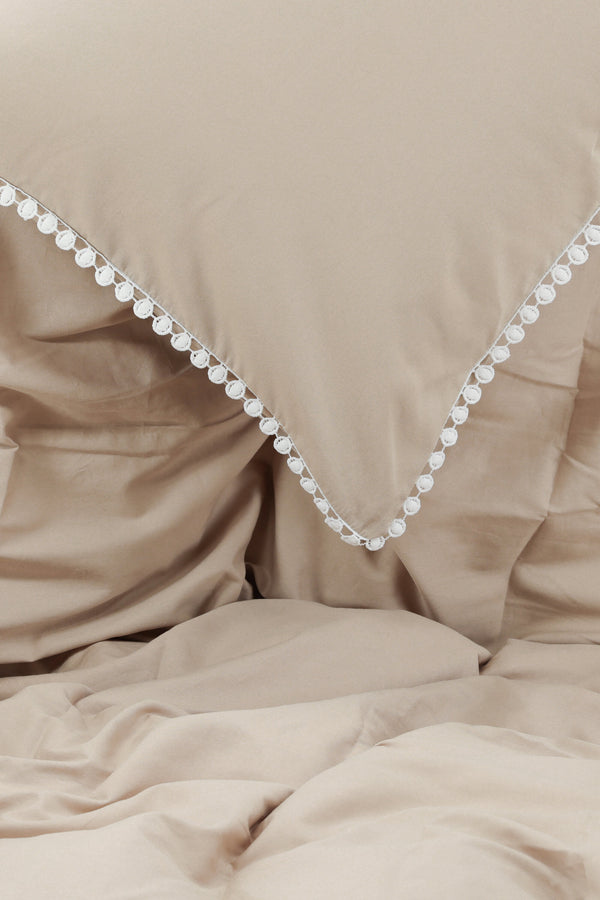 Påslakanset LIVIA Bomnull 200x150cm-Beige