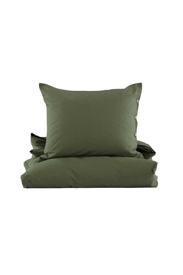 Påslakanset JOAR Bomnull 200x150cm-Moss grön