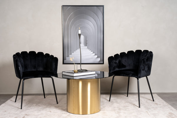 Couchtisch YSTAD ⌀80cm-Glas Schwarz
