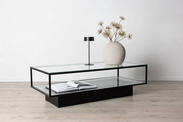 Soffbord MAGLEHEM Glas 130x60x38 Svart