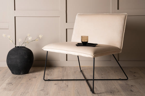Lounge fåtölj X-LOUNGE Sammet 72x82,5x61,5cm-Beige