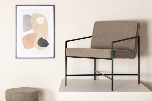 Armchair RAKEL Teddy 65x78x66cm-Greige