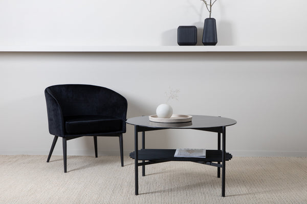Soffbord VON STAF ⌀80cm-Glas Svart