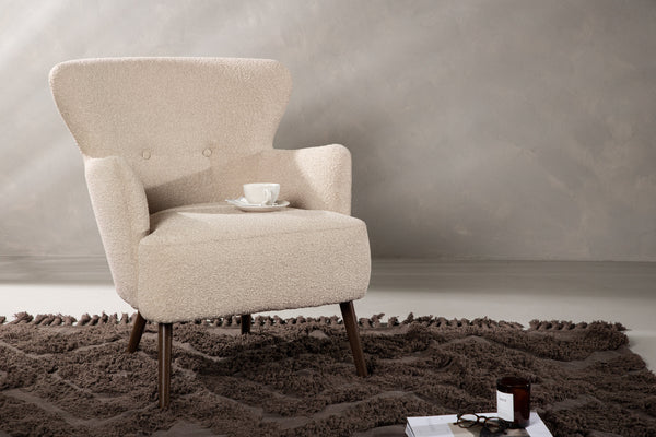 Lounge Fåtölj LINCOLN Boucle Beige