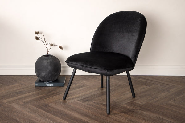 Lounge fåtölj POLAR Sammet 72x81x55,5cm-Svart