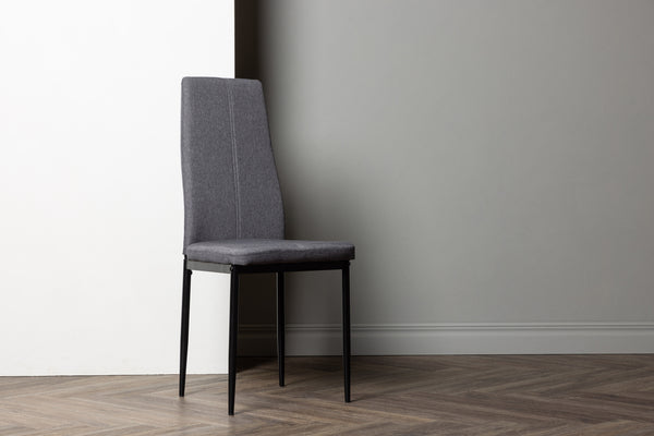 Dining chairs PETRA Polyester 99x42x45cm Dark grey-2pcs