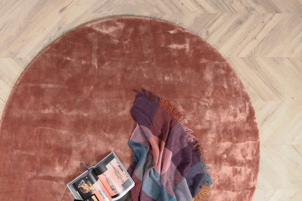 Round rug INDRA Viscose ⌀200-Dusty Pink