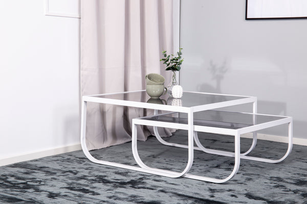 Soffbord ROCKER 80,7*80,7*40-Glas Vit