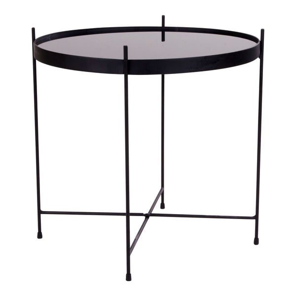 Soffbord VENEZIA Glas Ø48xh48cm Svart